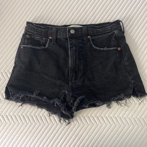 Abercrombie Black Distressed Jean Shorts